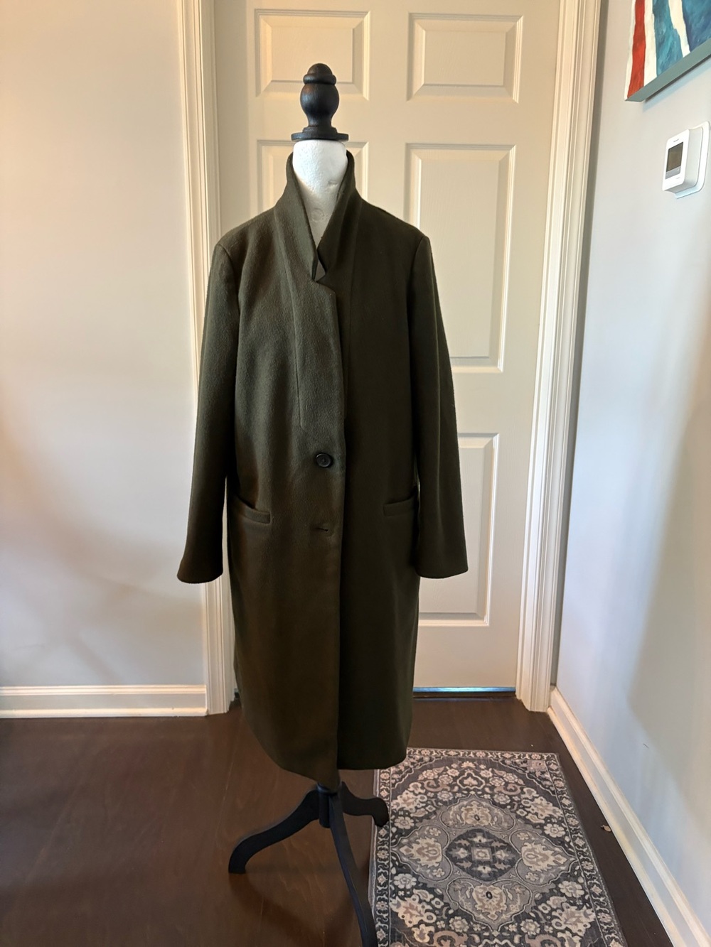 Olive Green Women's Long Coat